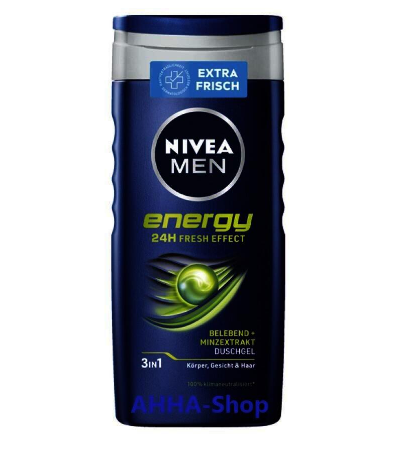 NIVEA Men 3 in 1 Duschgel „ENERGY“, 4 x 250 ml