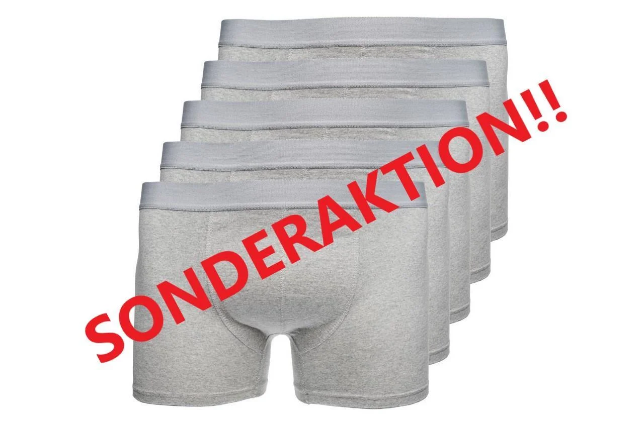 Herren Boxer Short, Farbe: Grau Meliert, 5er-Pack, Größe 7