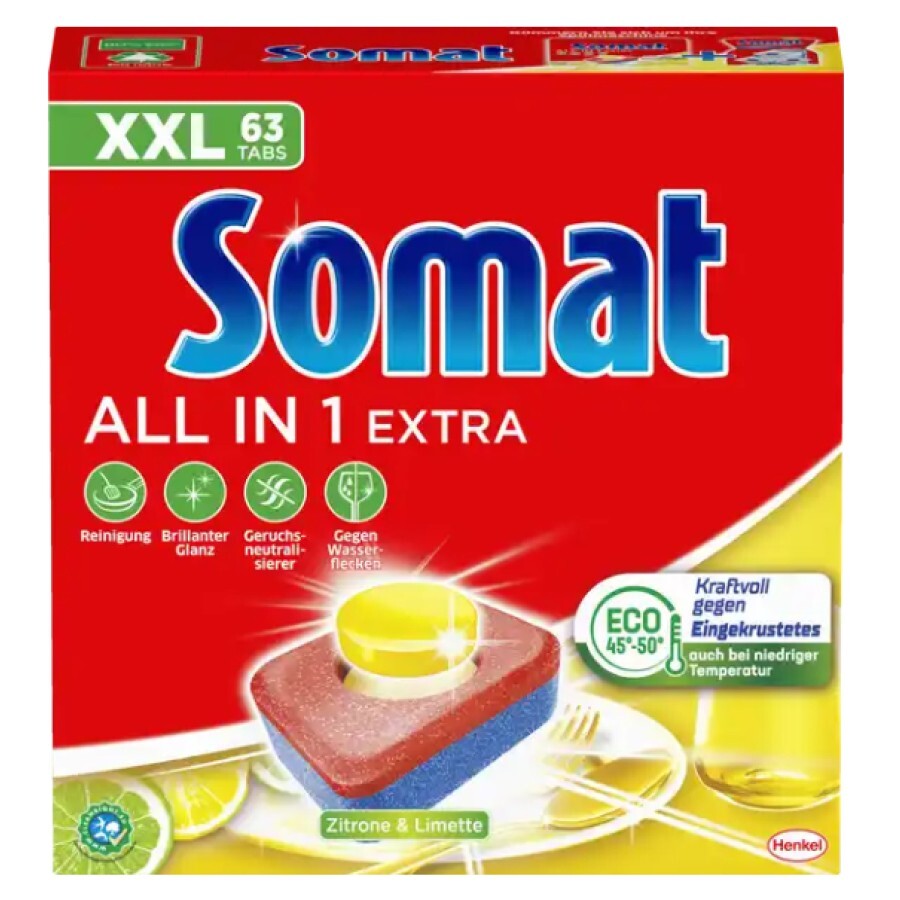 Somat All in 1 XXL Spülmaschinentabs 1 Packung à 63 Tabs