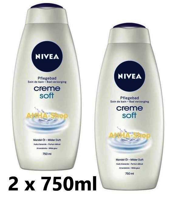 NIVEA Creme Soft Bad, 2 x 750ml Flasche