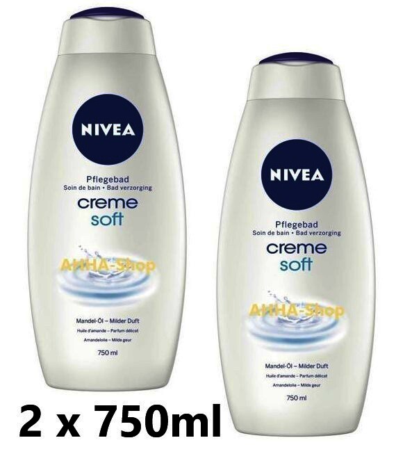 NIVEA Creme Soft Bad, 2 x 750ml Flasche