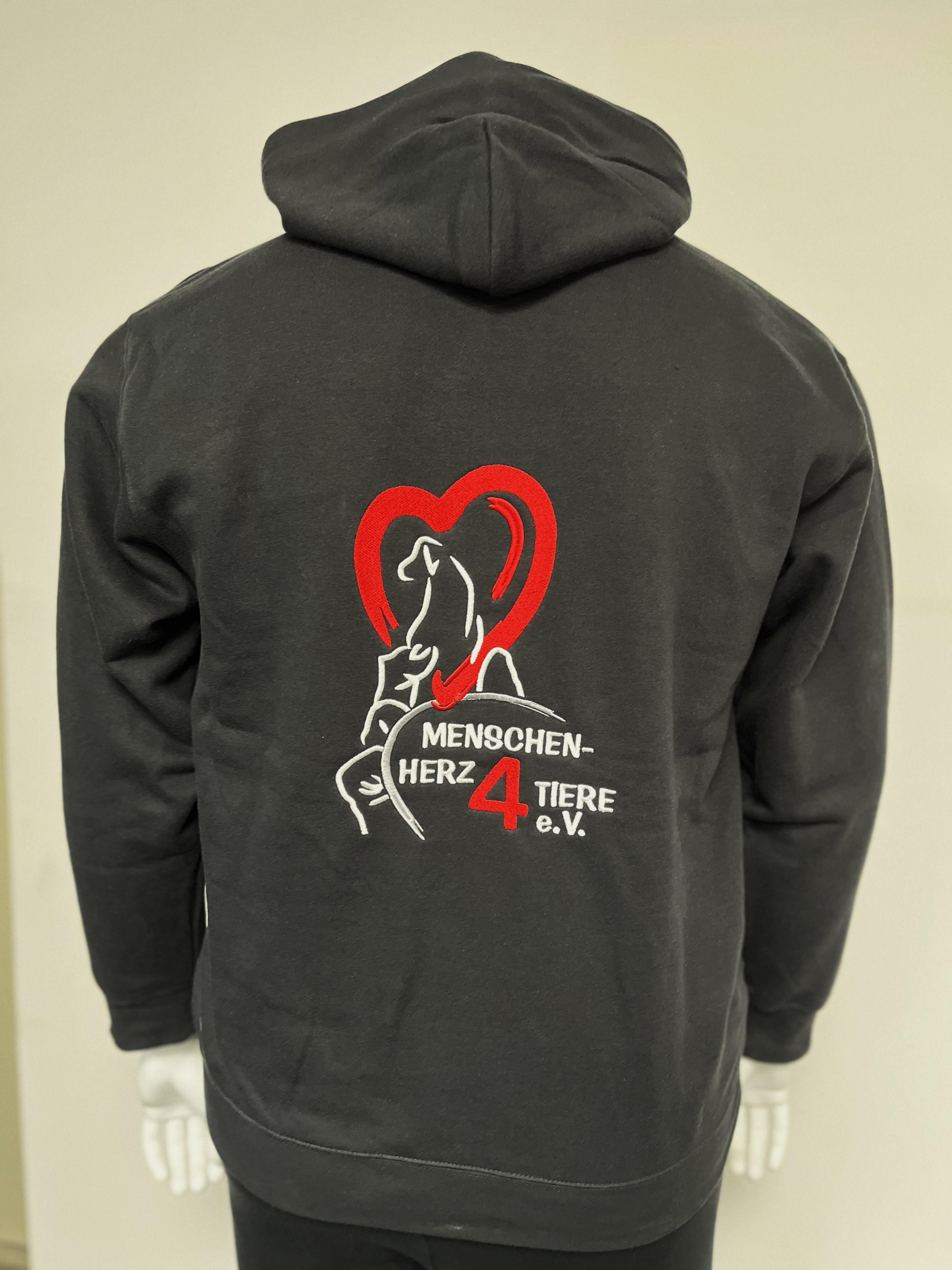 Hoodie „Menschen-Herz 4 Tiere e.V.“ by SOLLSO., Schwarz, Größe 4XL