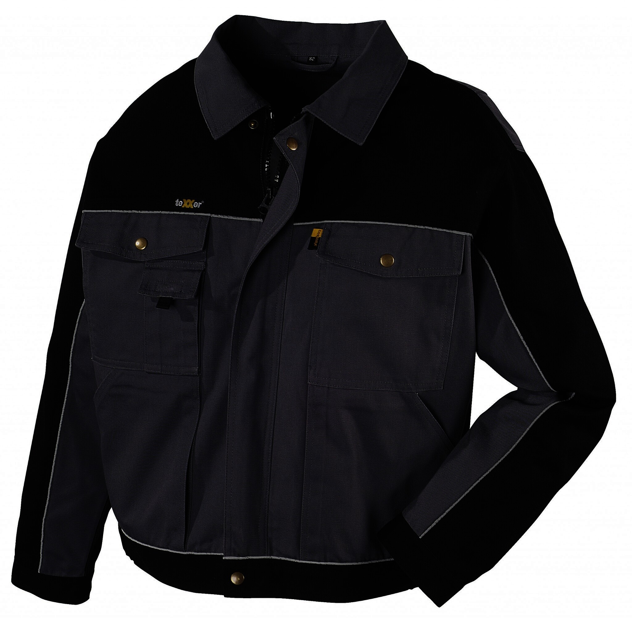 Canvas-Bundjacke (320 g/m²) „RIO” Farbe grau/schwarz Größe S