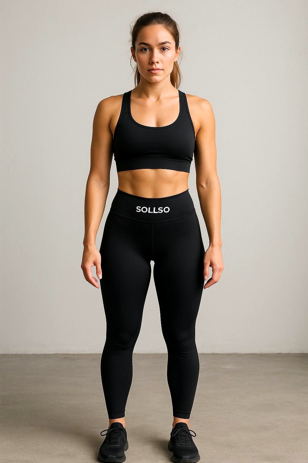 Scrunch-Leggins by SOLLSO., Schwarz, Gr.L