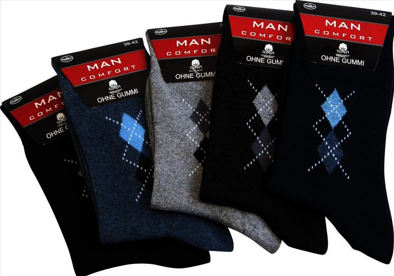 Herren Socken ohne Gummizug "Blautöne", Art. 1587, Gr. 43-46, 10 Paar
