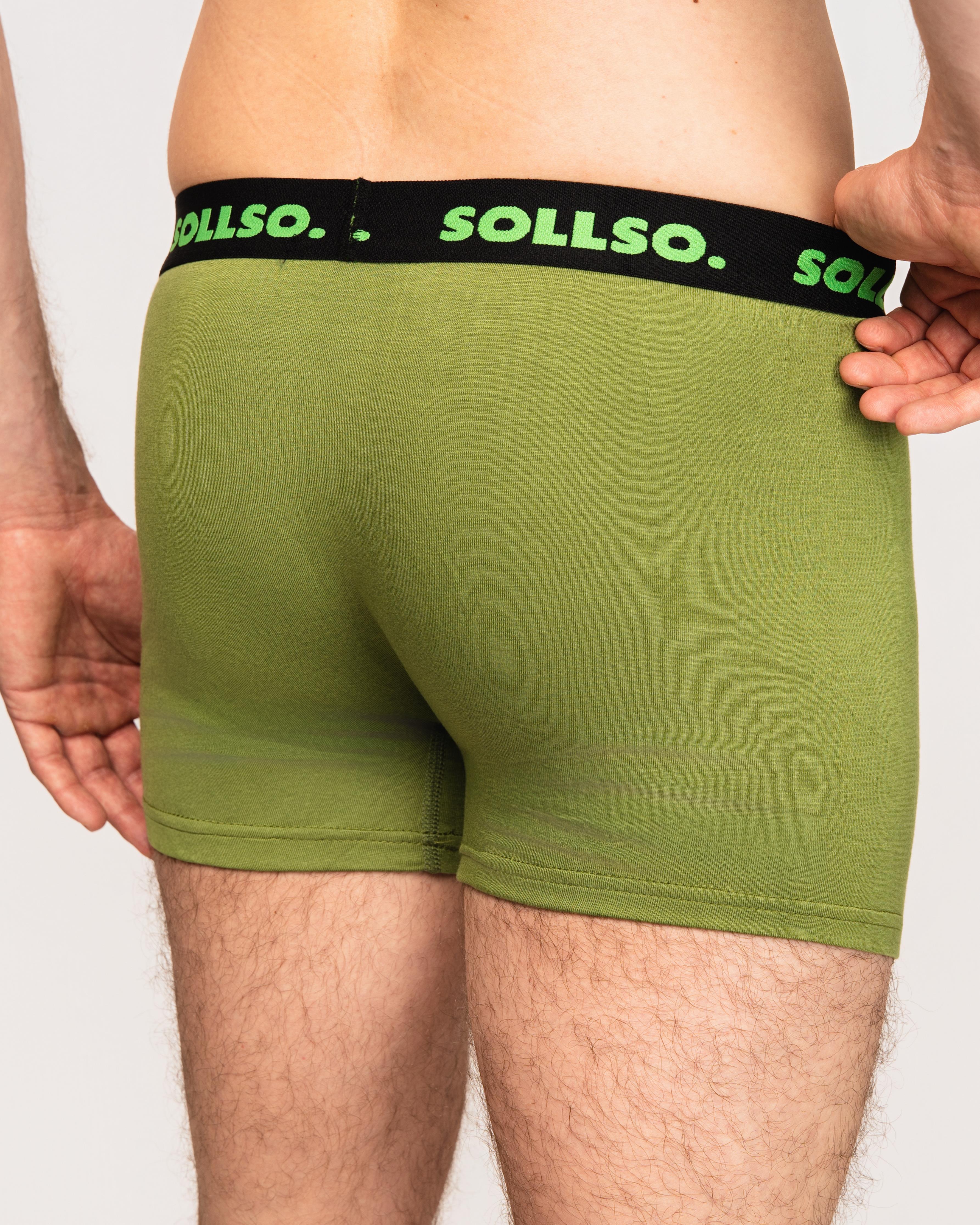 3er Pack Herren Boxershort, Bambusviskose, Olive, Gr.3XL