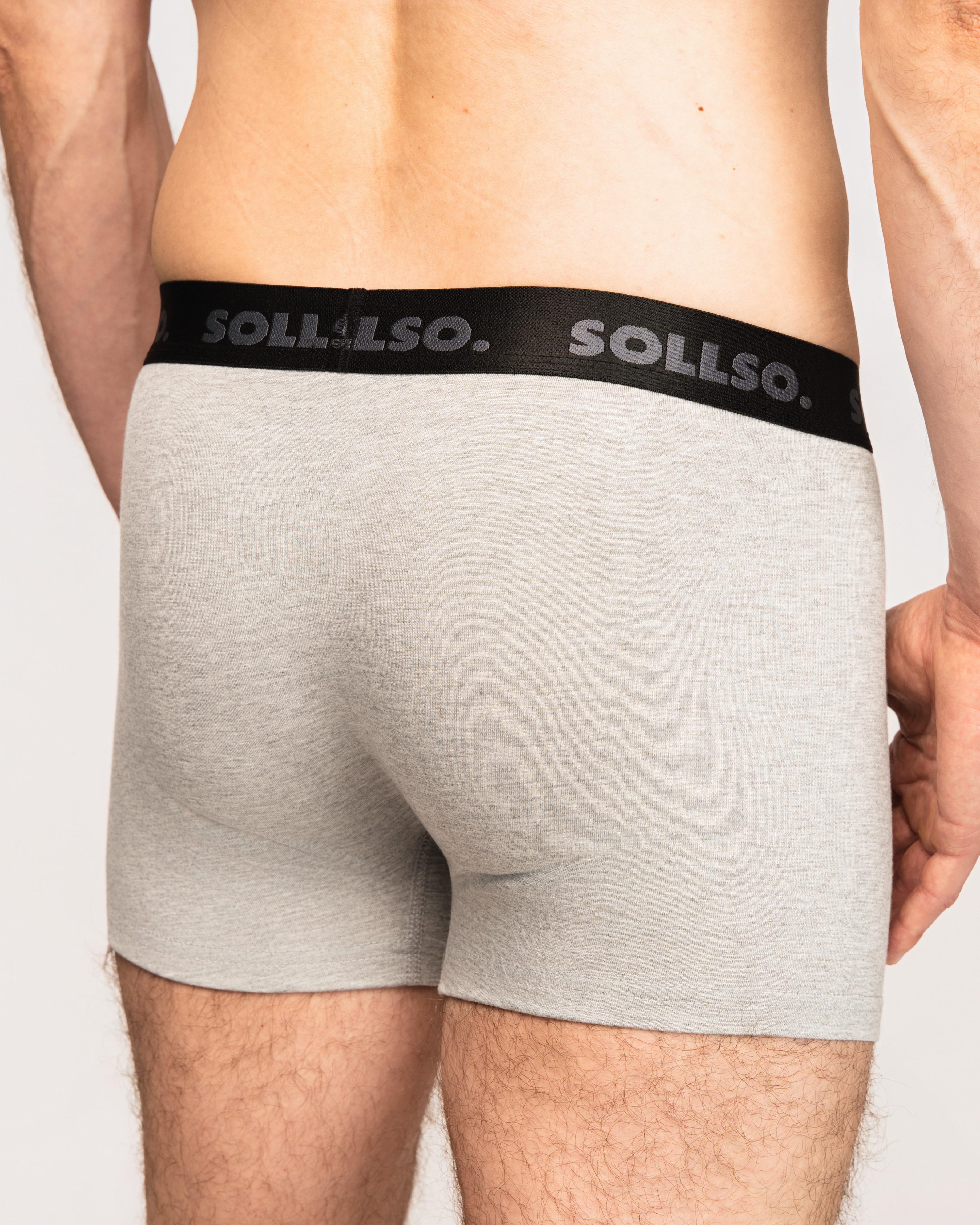 3er Pack Herren Boxershort, Bambusviskose, Grau Melliert, Gr.S