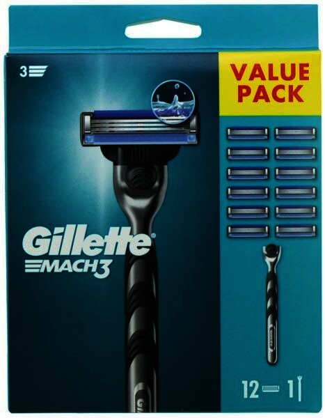 Gillette Mach3 Rasierer + 12 Klingen, Set 1