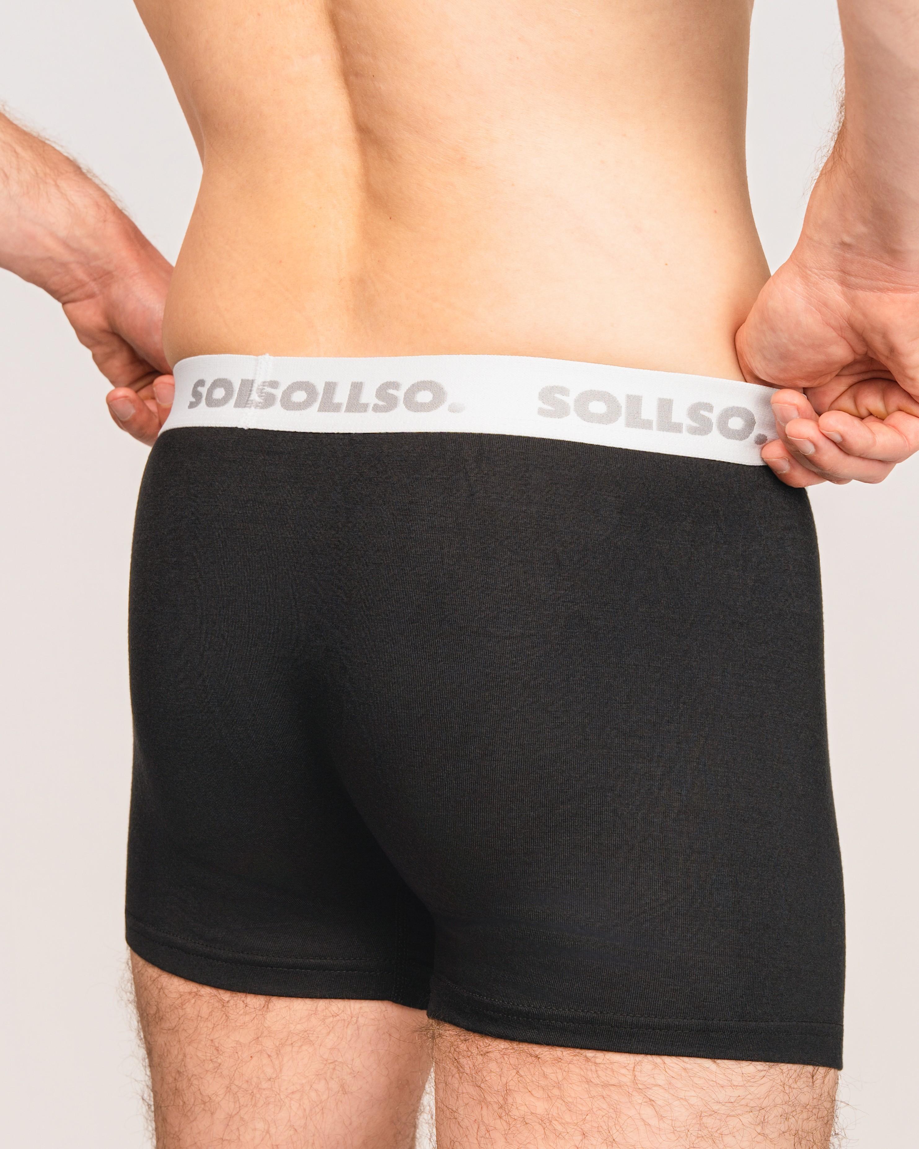 3er Pack Herren Boxershort, Bambusviskose, Schwarz/Weiß, Gr.S