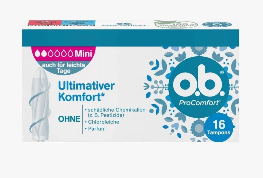o.b. Tampon Pro Comfort Mini
 5 x 16 Stück Packung