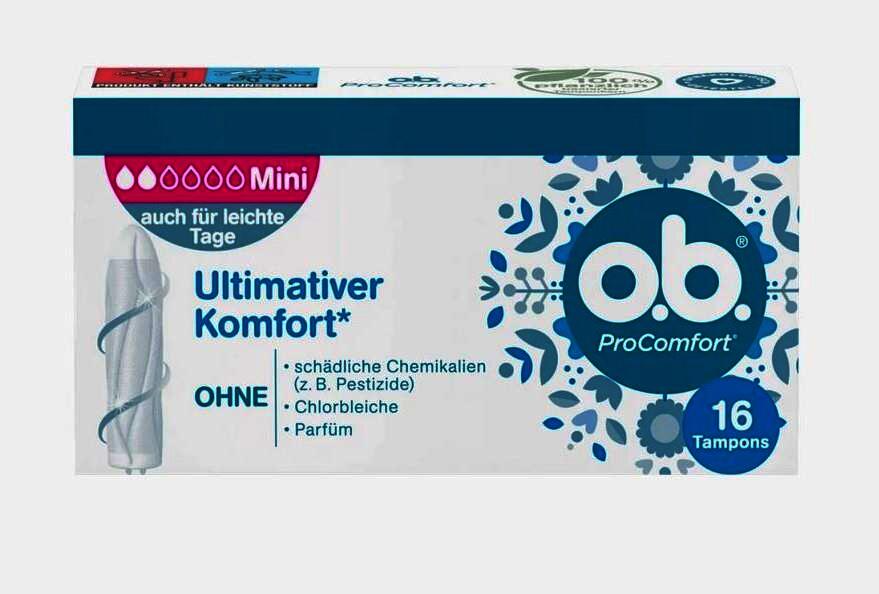 o.b. Tampon Pro Comfort Mini
 5 x 16 Stück Packung