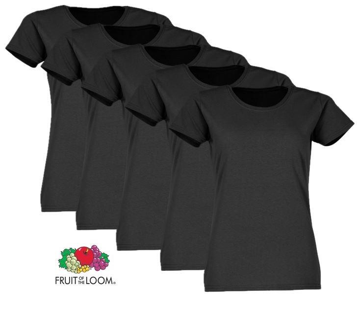 FRUIT OF THE LOOM  Valueweight Damen-T-Shirt, 10er-Pack, schwarz, Gr.XL