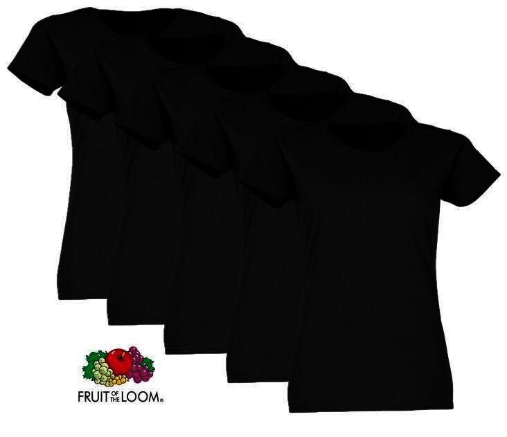 FRUIT OF THE LOOM  Valueweight Damen-T-Shirt, 10er-Pack, schwarz, Gr.M