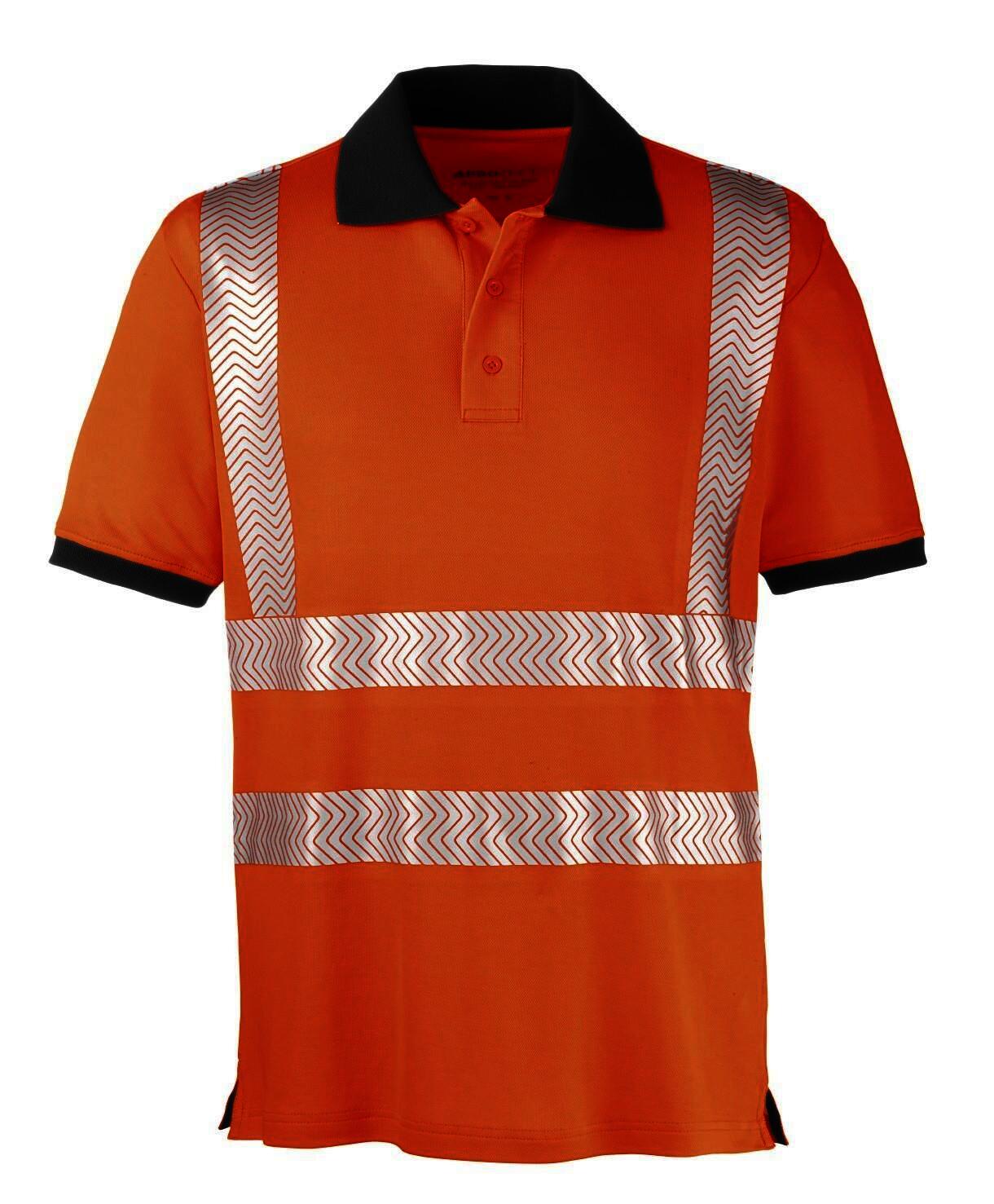 4PROTECT® Warnschutz Polo-Shirt ORLANDO, UV-Schutz, leuchtorange, Gr.5XL