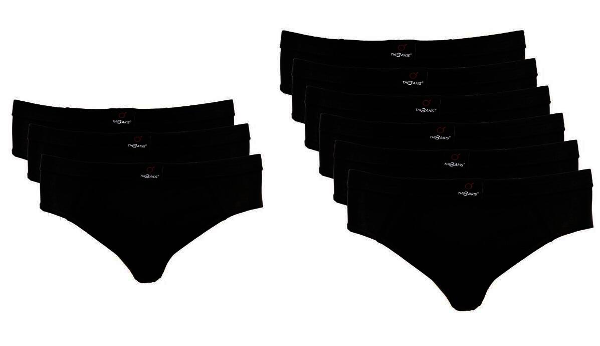 The BAKIS Herren Sportslip, 3 x 3er Pack, schwarz, Größe 5