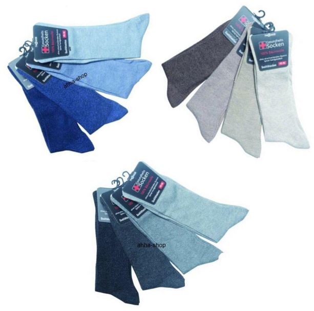 Gesundheitssocken ohne Gummizug, weiter Bund, Gr.43-46, Farbe Blau, 8 Paar