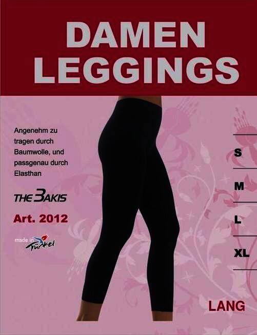 Damen Leggings Schwarz, Größe XXL