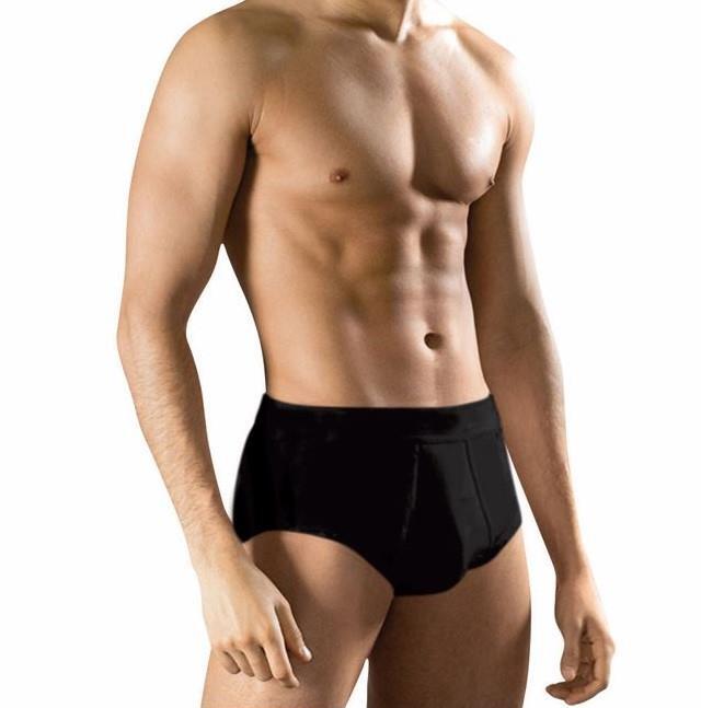 Herren Slip mit Eingriff 3er Pack Feinripp Farbe: schwarz, Größe 6