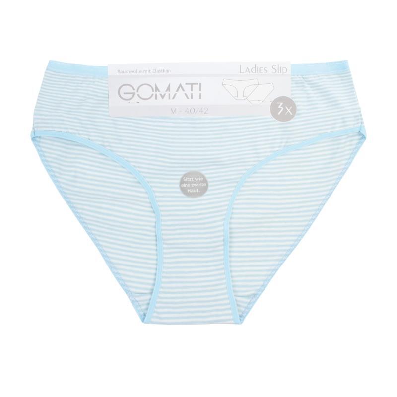 Damen Bikinislip 19115, gestreift, Pack 2,Gr.48/50, 3er-Pack