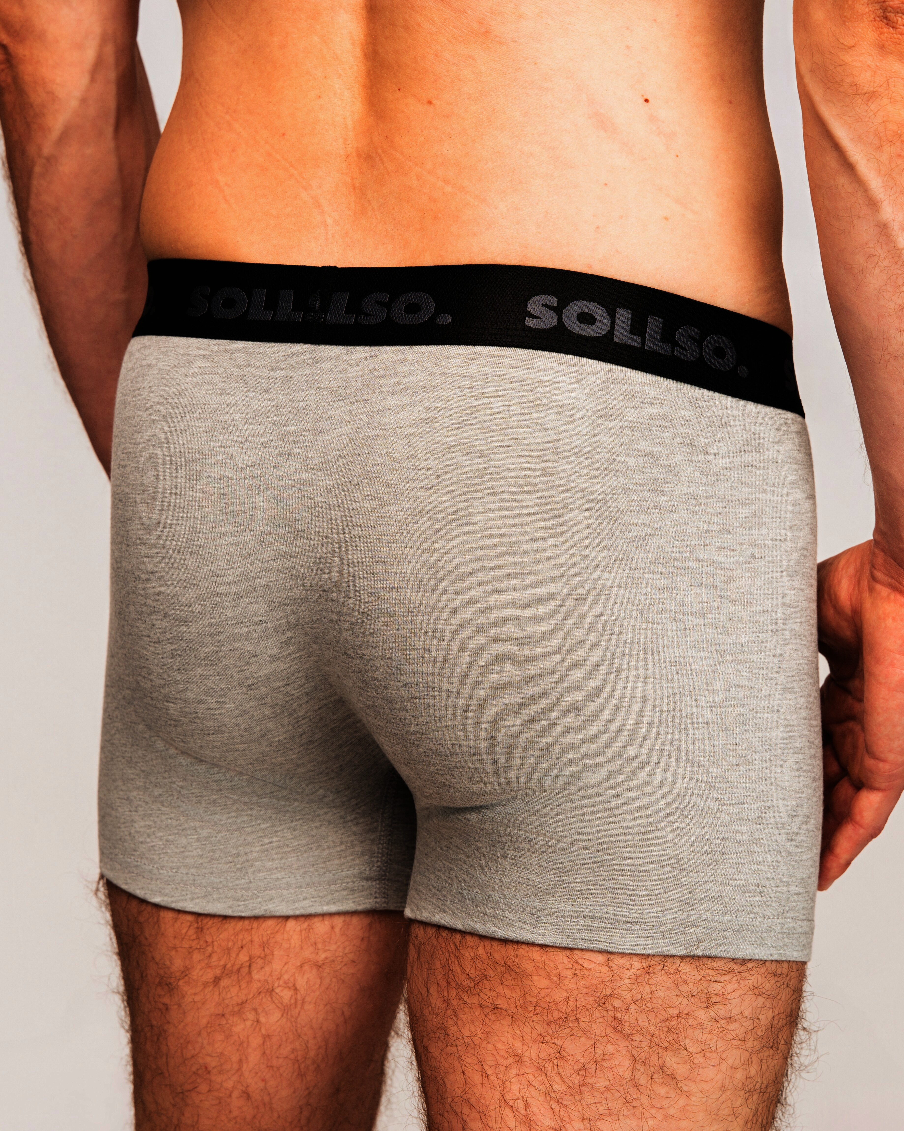 3er Pack Herren Boxershort, Bambusviskose, Grau Melliert, Gr.XXL