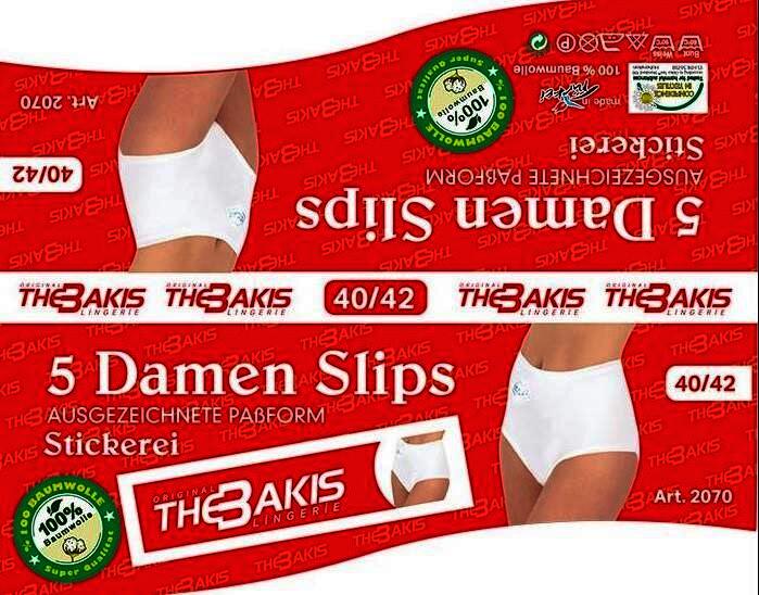 Damen Slip weiß 5er Pack, Größe 48/50