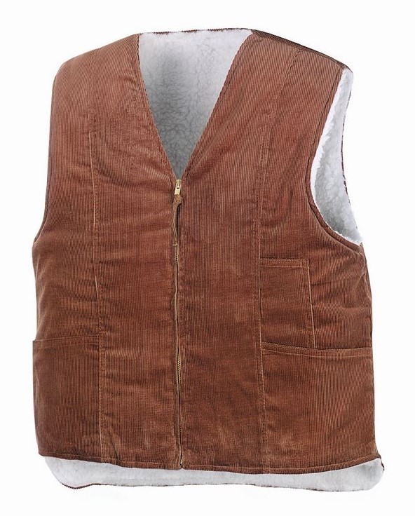 teXXor Arbeitsweste Odal, gefütterte Cordweste, braun, Gr. 4XL