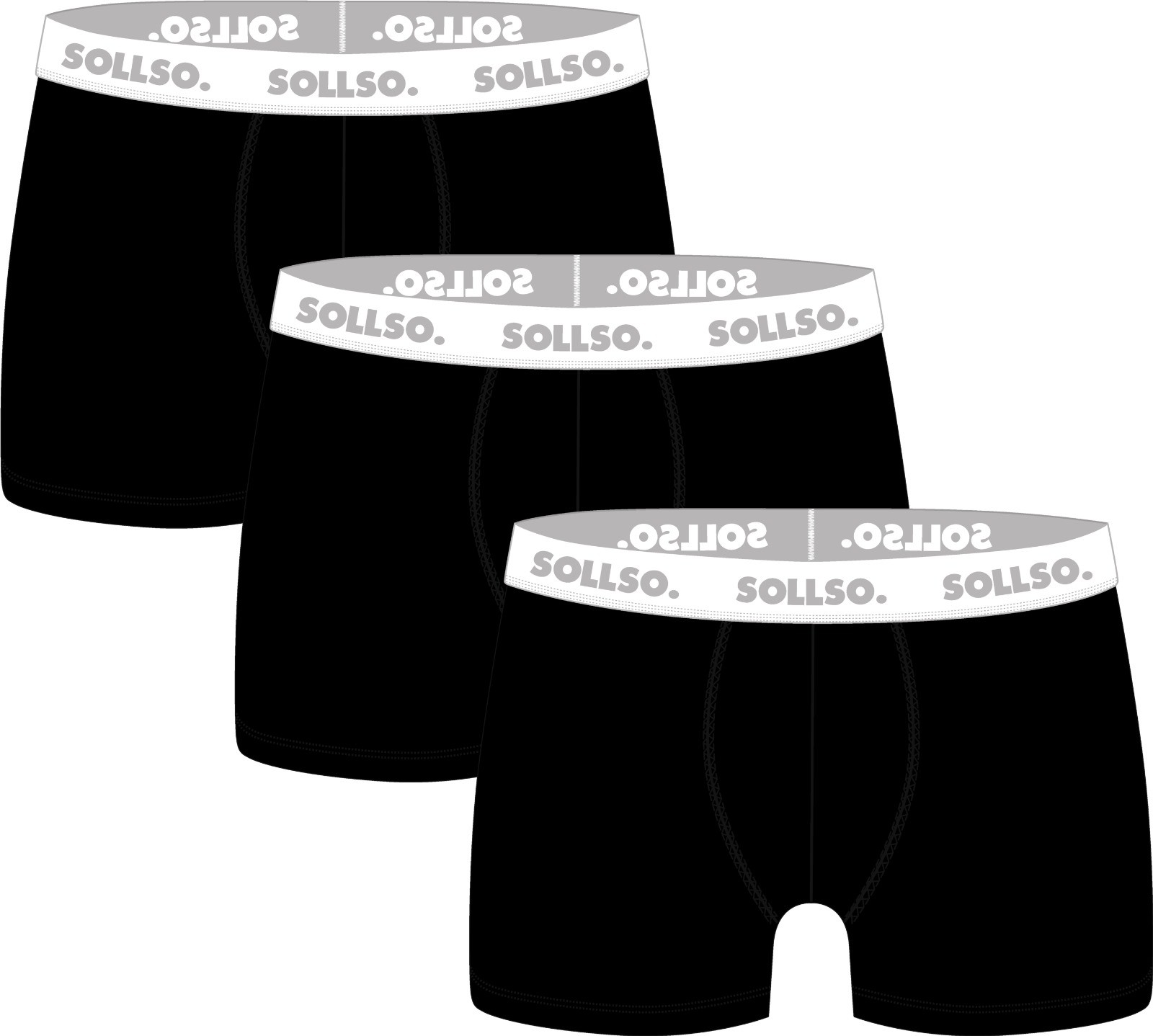 3er Pack Herren Boxershort, Bambusviskose, Schwarz/Weiß, Gr.S