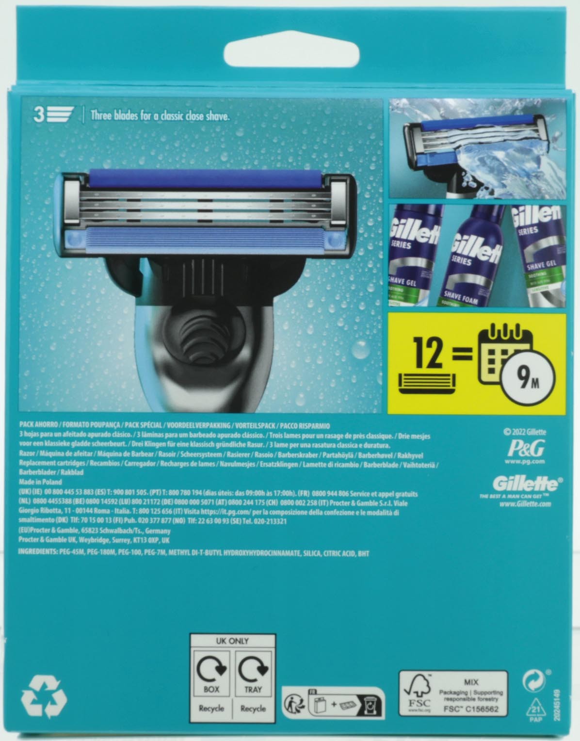 Gillette Mach3 Rasierer + 12 Klingen, Set 1 Gillette Mach3 Rasierer + 12 Klingen, Set 1