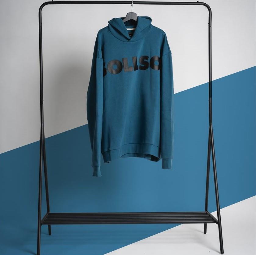 SOLLSO. Hoodie „Pure Logo“, Farbe Rough Sea, Größe 10XL