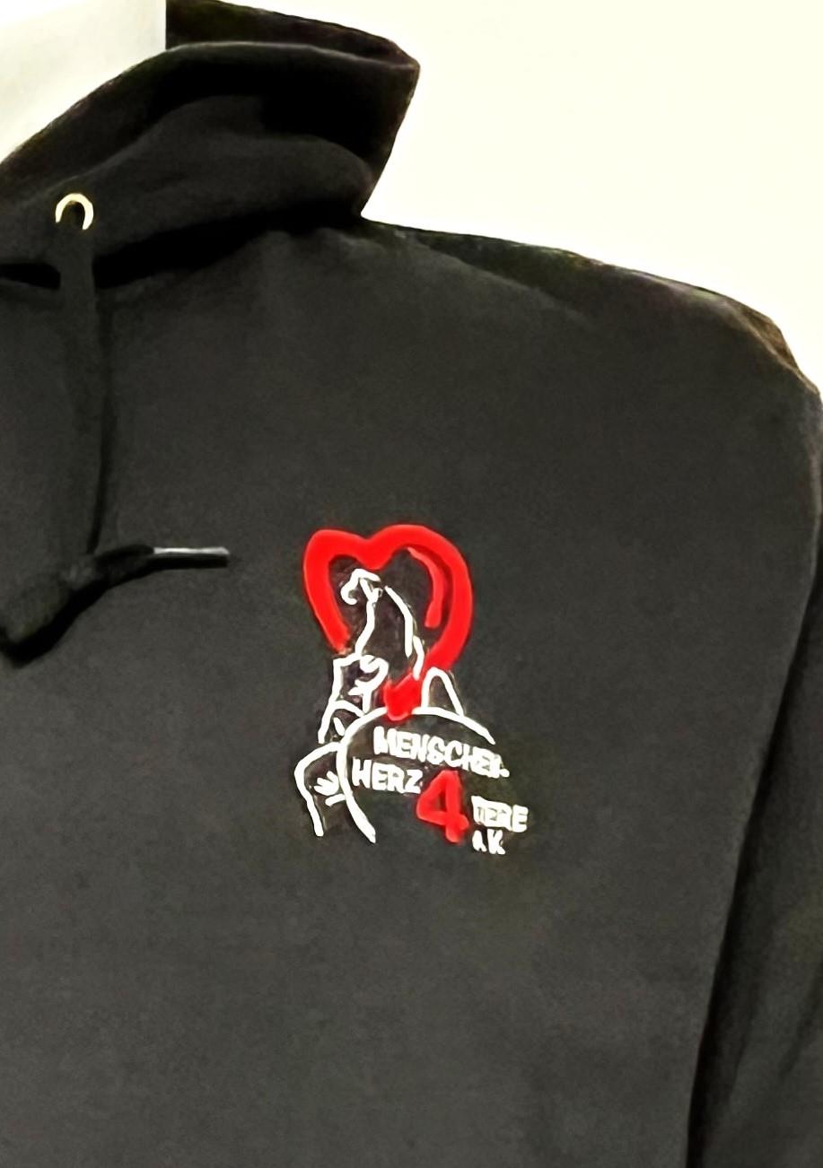 Hoodie „Menschen-Herz 4 Tiere e.V.“ by SOLLSO., Schwarz, Größe 4XL