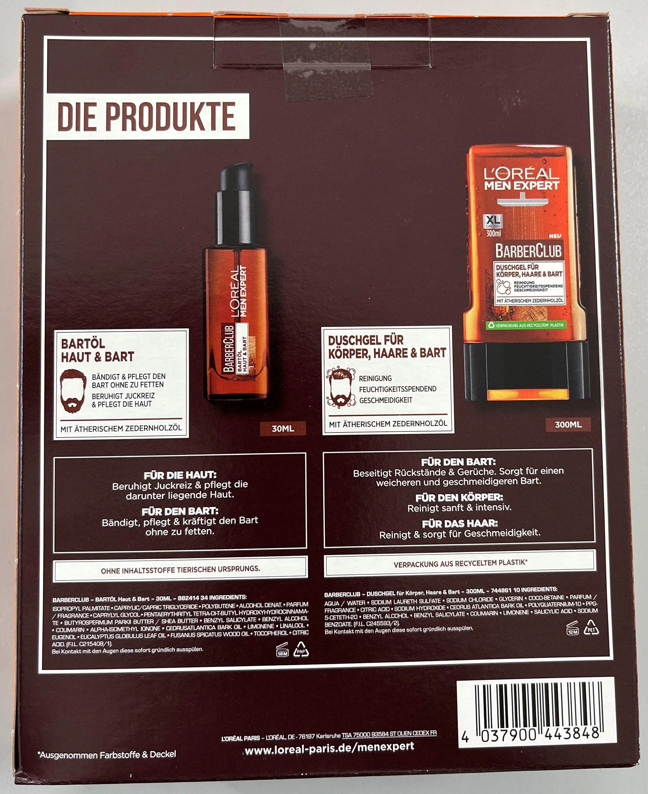 L´Oreal Men Expert BarberClub Set Bartöl Haut&Bart 30ml + Duschgel 300ml