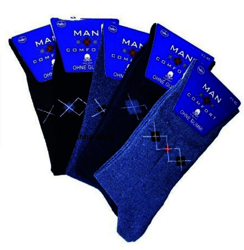Herren Socken ohne Gummizug "Mehrfarbig", Art. 1596, Gr.43-46, 15er-Pack