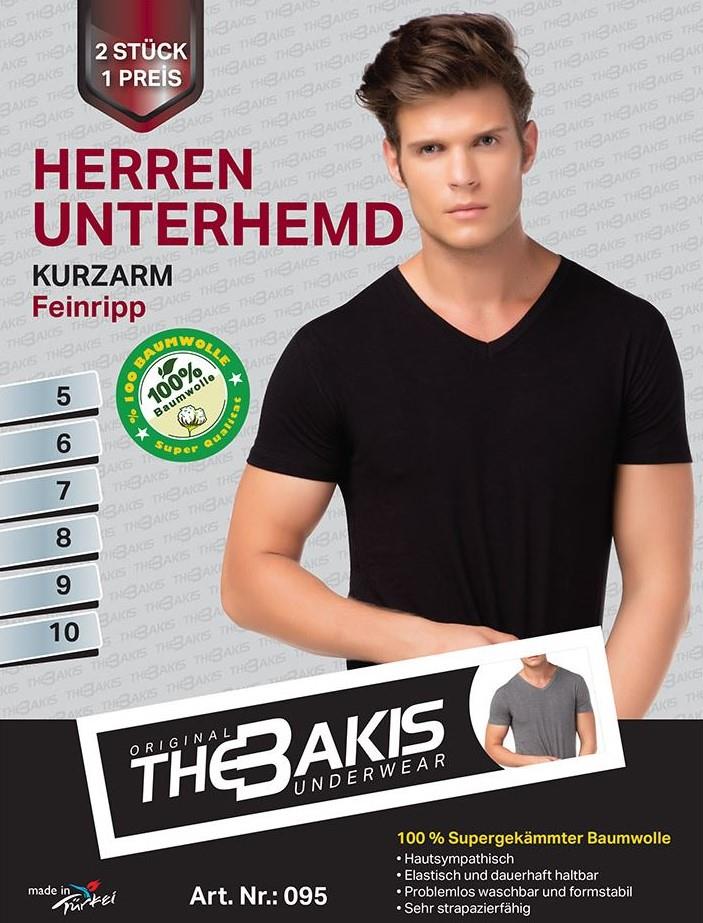 Herren Unterhemd 2er Pack Feinripp Farbe: Melange, Größe 6