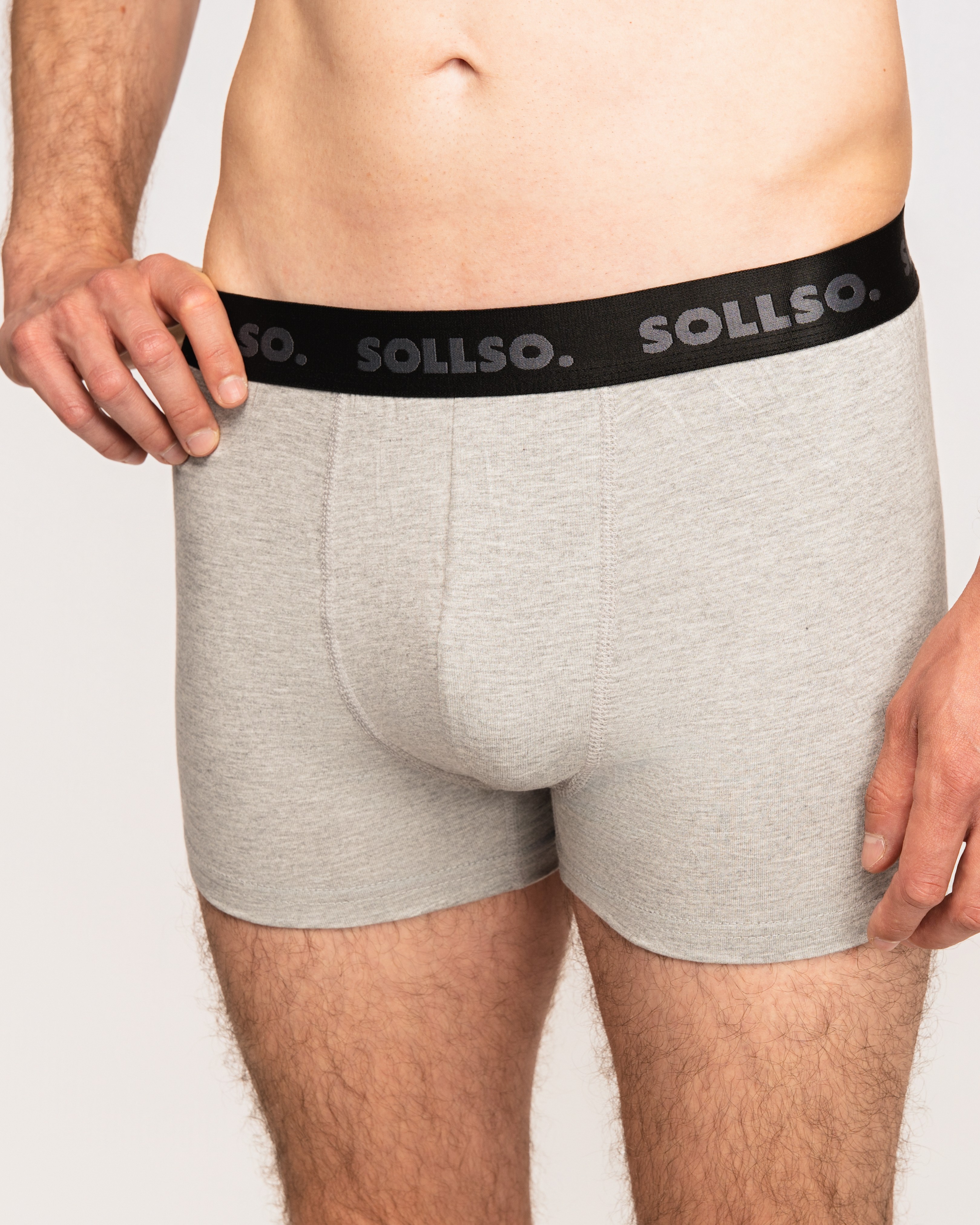 3er Pack Herren Boxershort, Bambusviskose, Grau Melliert, Gr.XXL