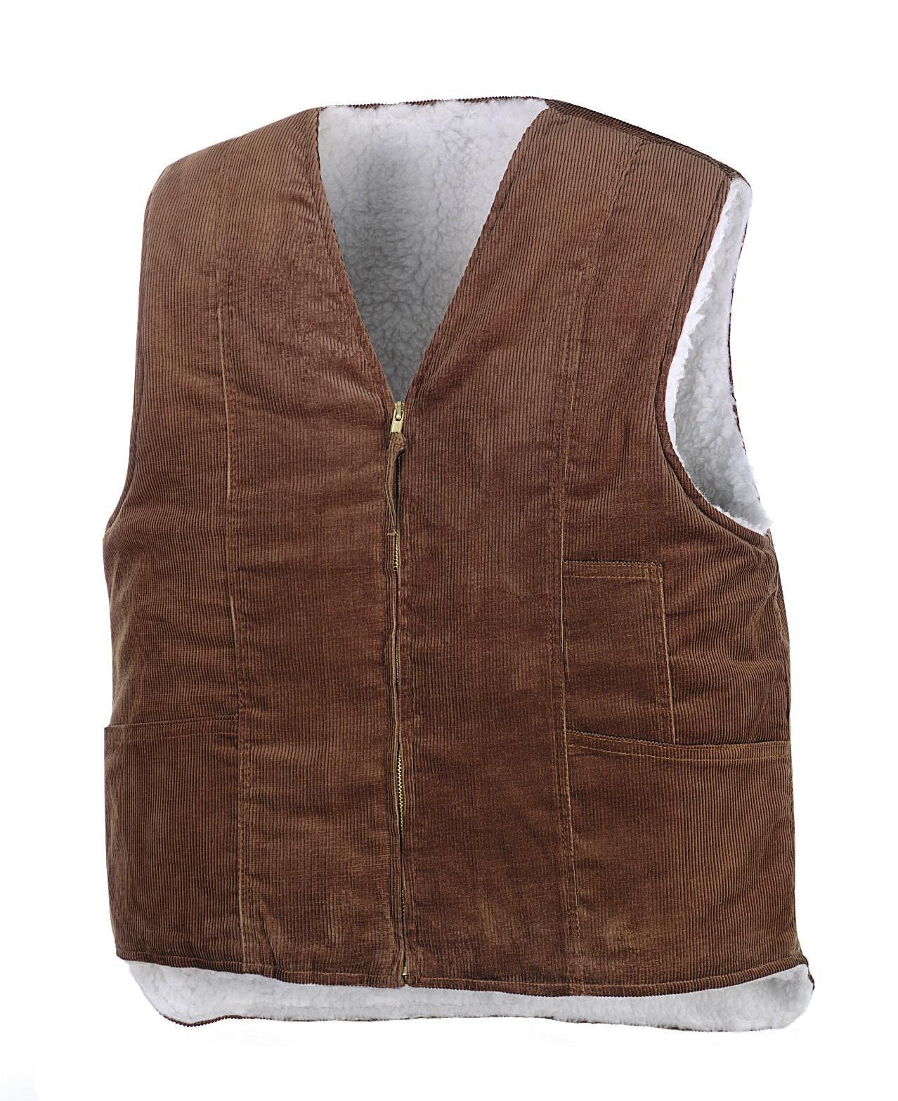 teXXor Arbeitsweste Odal, gefütterte Cordweste, braun, Gr. XL