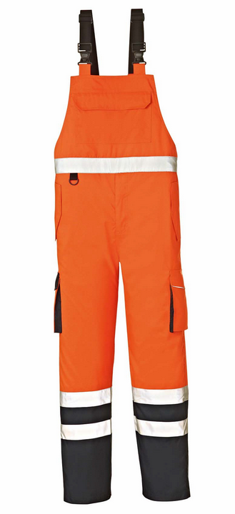 4PROTECT® Warn-Wetterschutz-Latzhose CHICAGO, leuchtorange, Gr.XXL