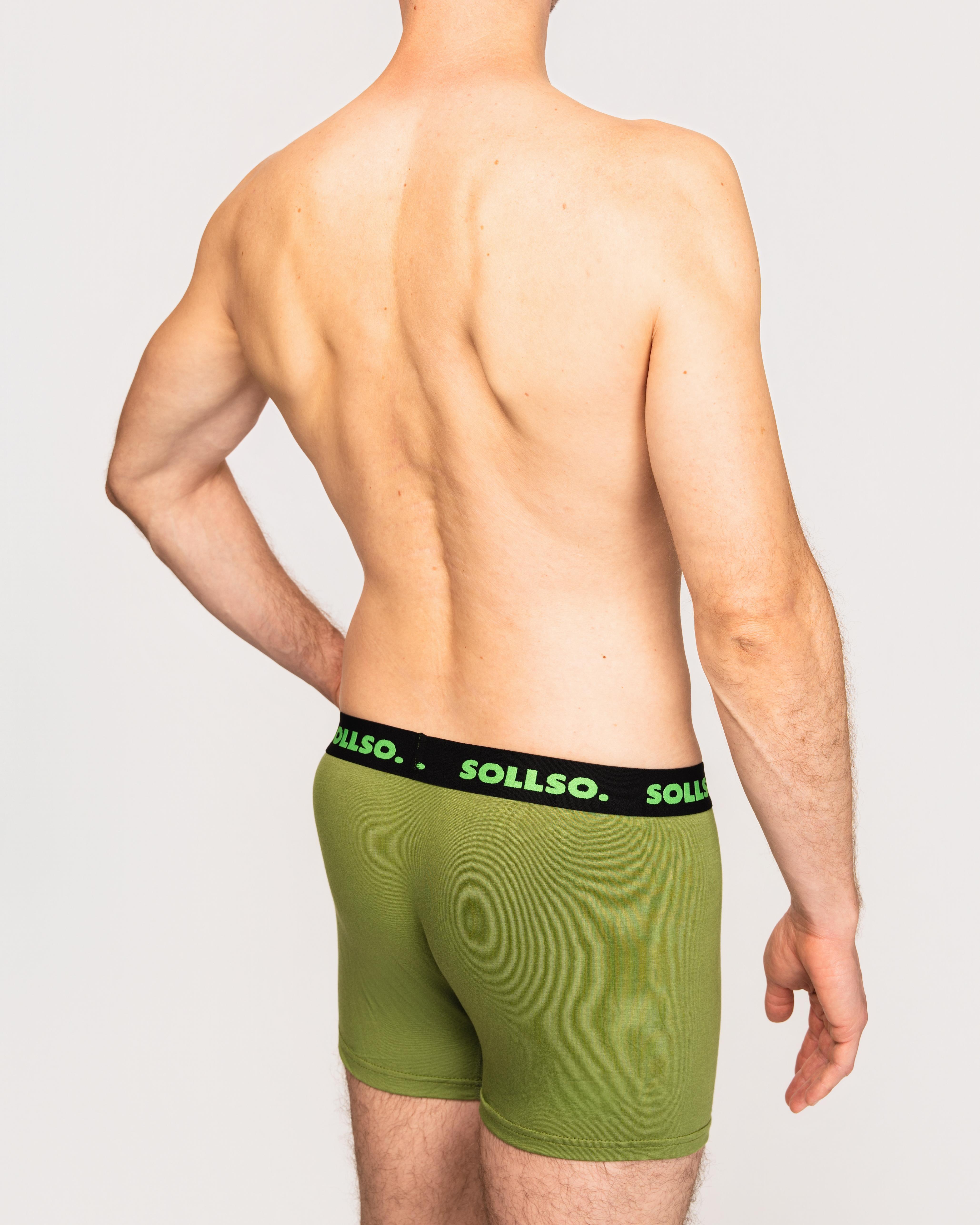 3er Pack Herren Boxershort, Bambusviskose, Olive, Gr.3XL