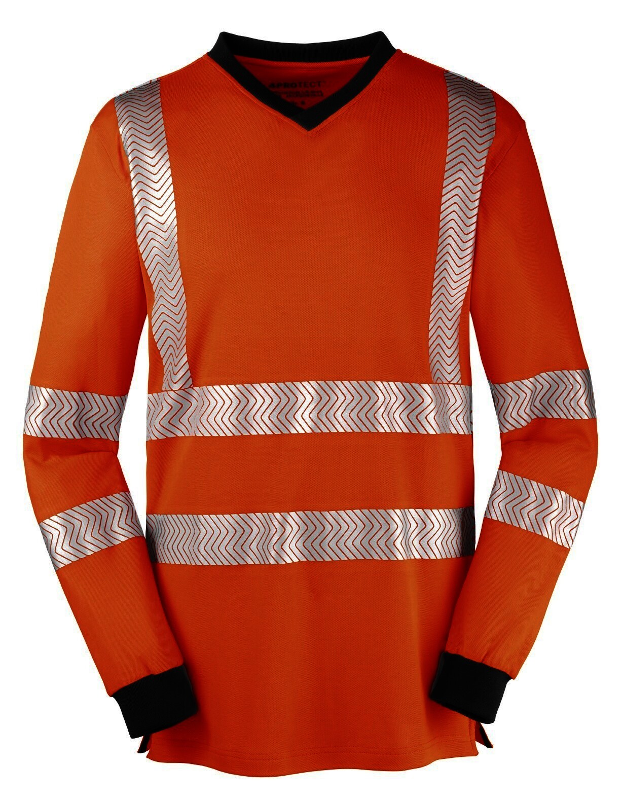 4PROTECT® Warnschutz Langarmshirt mit UV-Schutz, leuchtorange, Gr.3XL