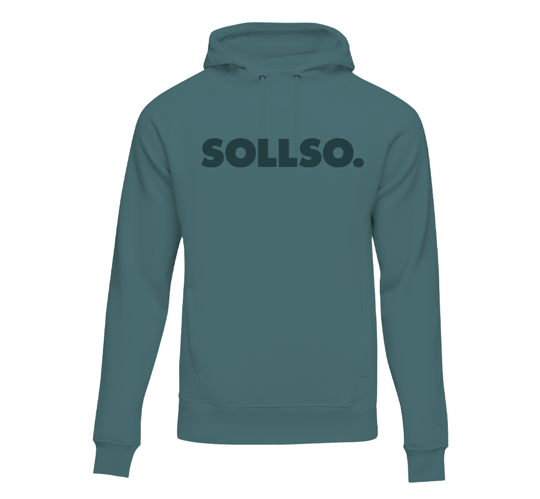 SOLLSO. Hoodie „Pure Logo“, Farbe Rough Sea, Größe 10XL
