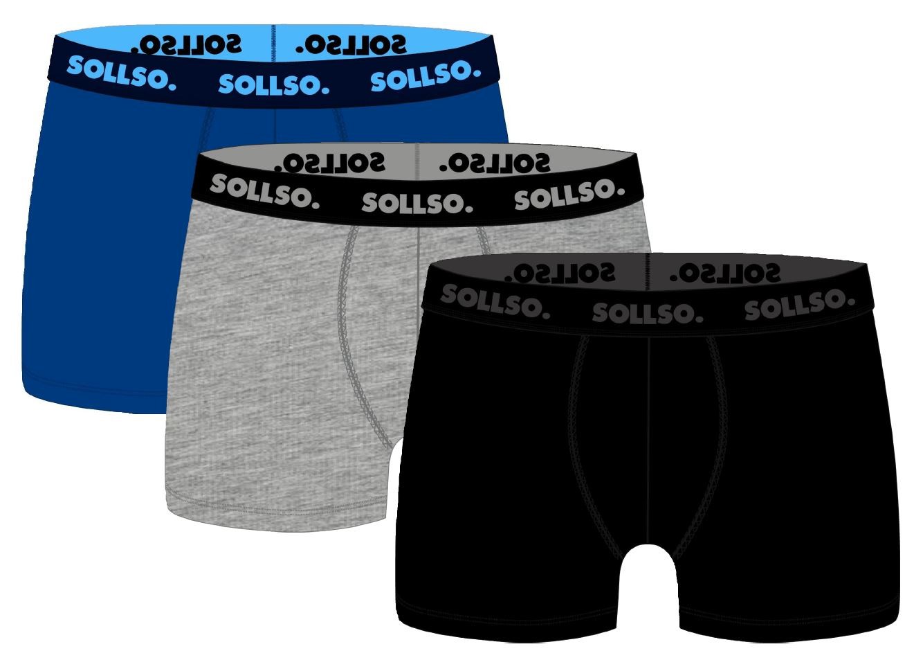 3er Pack Herren Boxershort, Bambusviskose, Schwarz/Grau/Blau, Gr.3XL 3er Pack Herren Boxershort, Bambusviskose, Schwarz/Grau/Blau, Gr.3XL