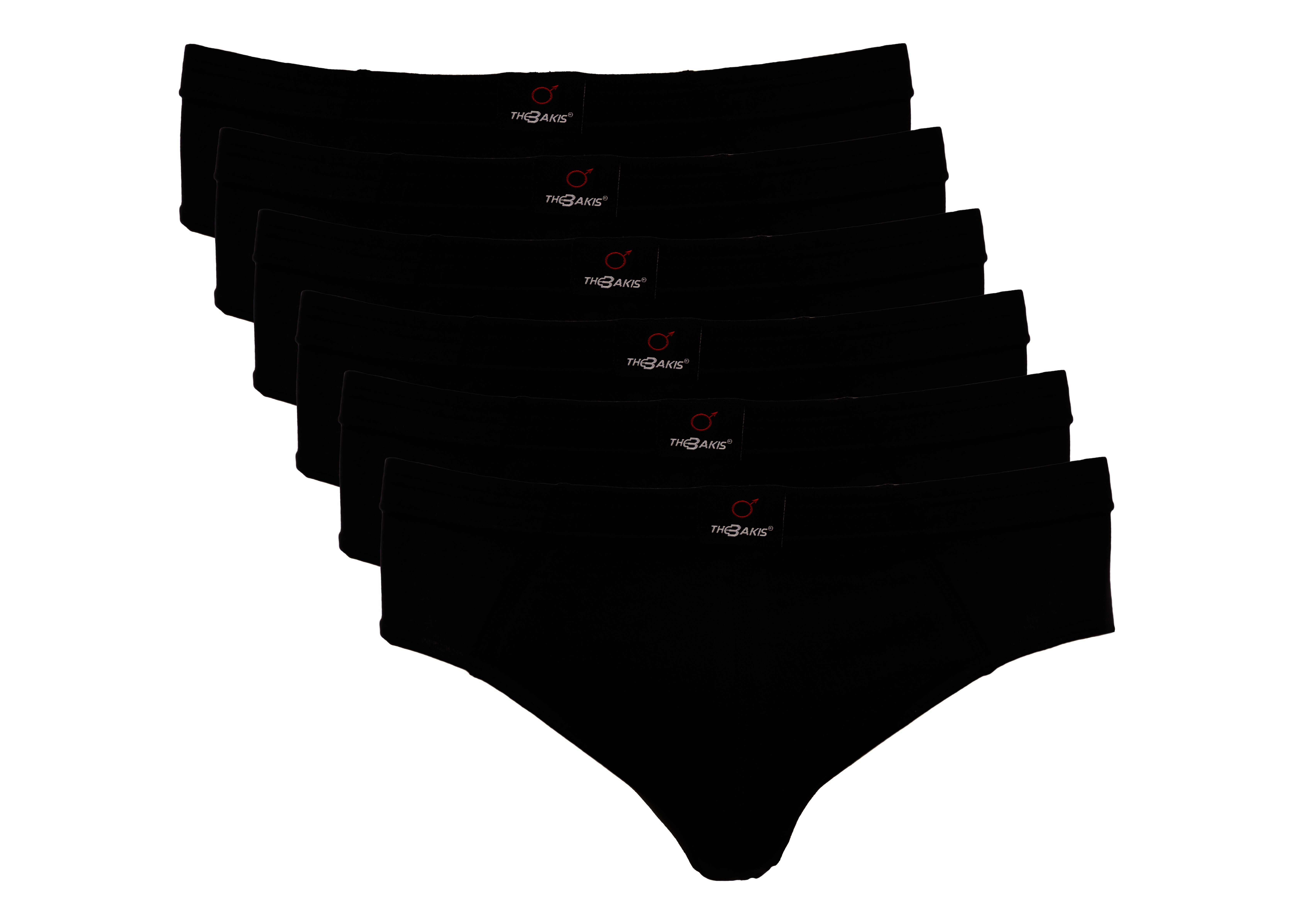 The BAKIS Herren Sportslip, 2 x 3er Pack, schwarz, Größe 10