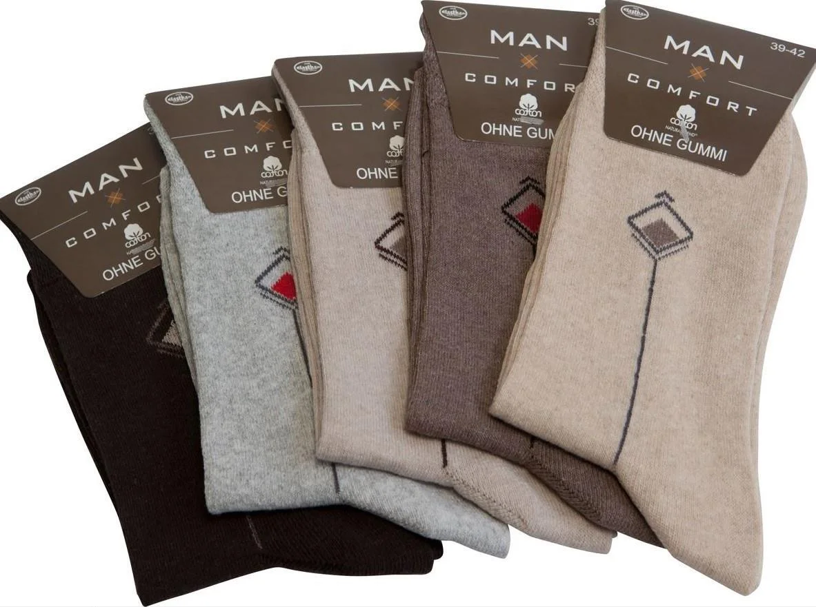 Herren Socken ohne Gummizug "Brauntöne", Art. 1588, Gr.39-42, 10er-Pack