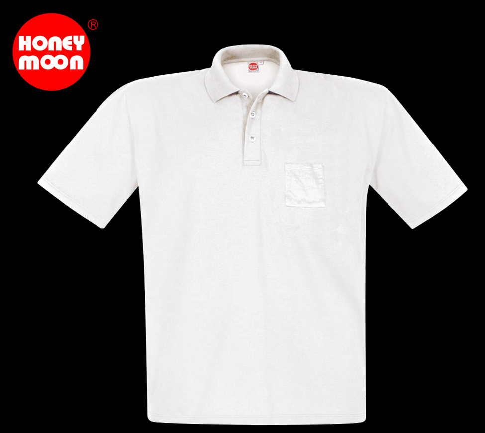 Honey Moon Polo-Pique-Shirt, Farbe weiß, Gr.3XL