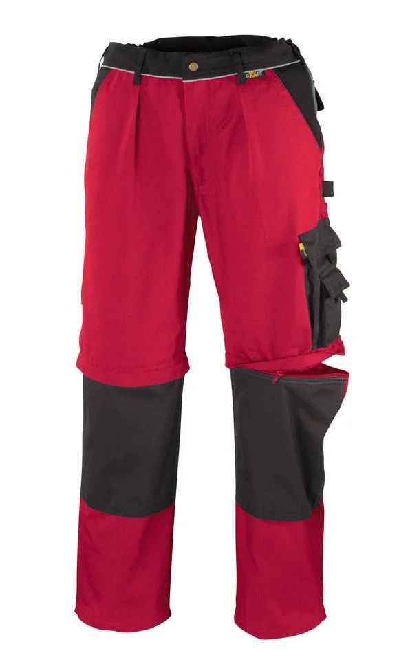 "2-in-1" Canvas-Bundhose (320 g/m²) „TOBAGO” Farbe rot/schwarz  Größe 56