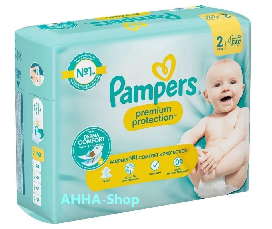 Pampers Premium Protection 2 Mini Windeln, 4-8 kg, Gr. 2, 4 x 30 Stück