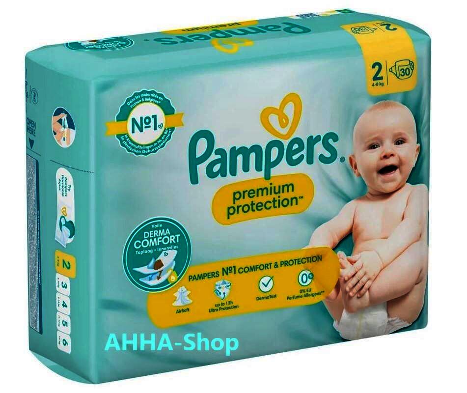 Pampers Premium Protection 2 Mini Windeln, 4-8 kg, Gr. 2, 4 x 30 Stück