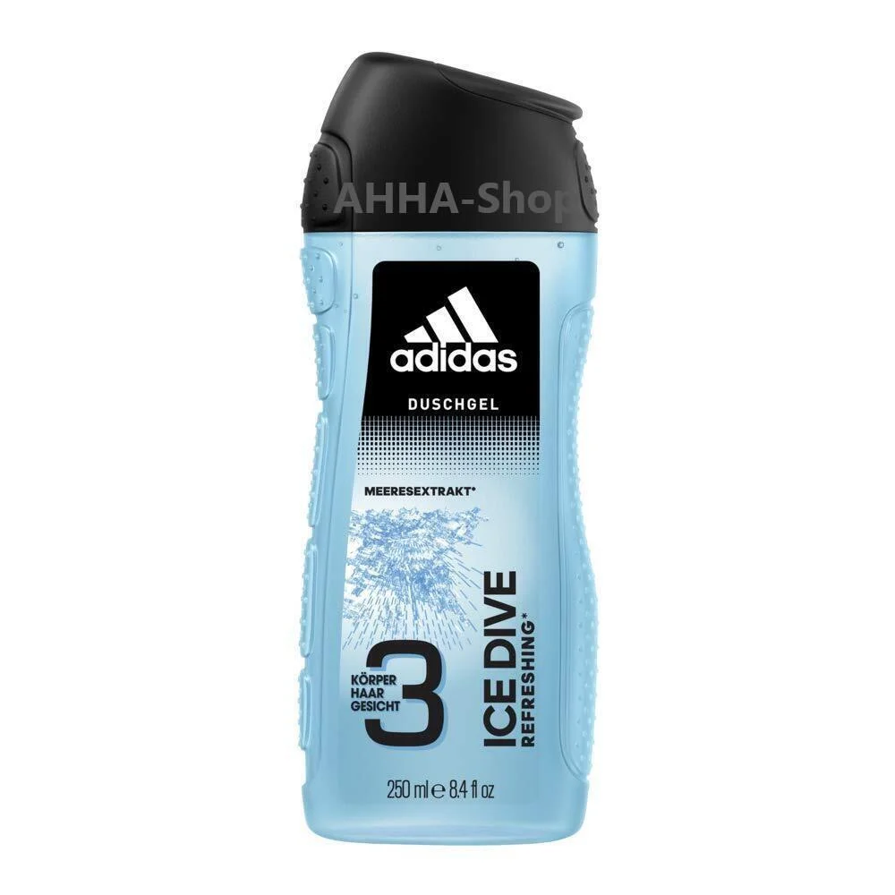 Adidas Men 3 in 1 Duschgel „Ice Dive„ 4 x  250 ml