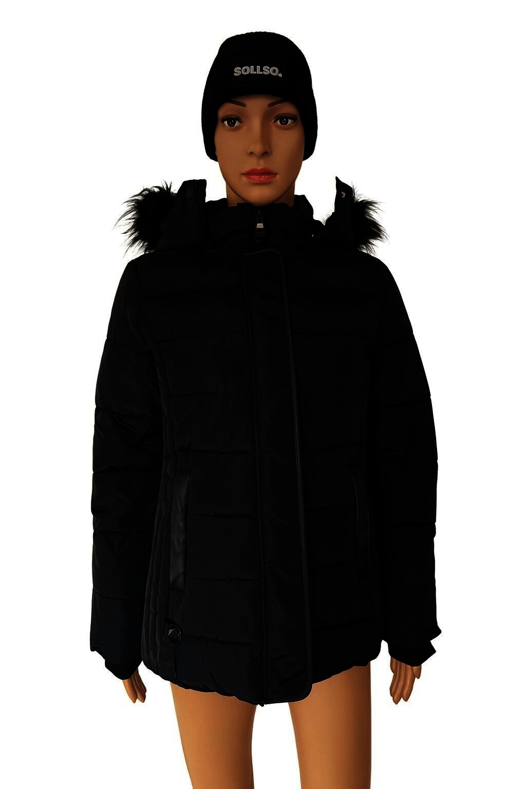 ALPENBLITZ Damen-Winterjacke, gesteppt, Schwarz, Gr.36