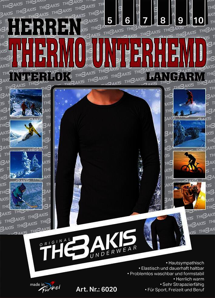 Herren Thermo Unterhemd , lang, Farbe anthrazit, Größe 6