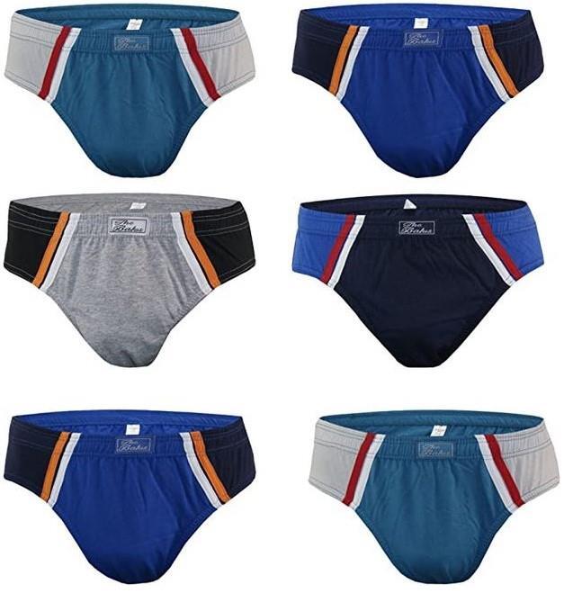 The Bakis Herren Baumwolle Sports Slips,  6er-Pack, mehrfarbig, Größe 7